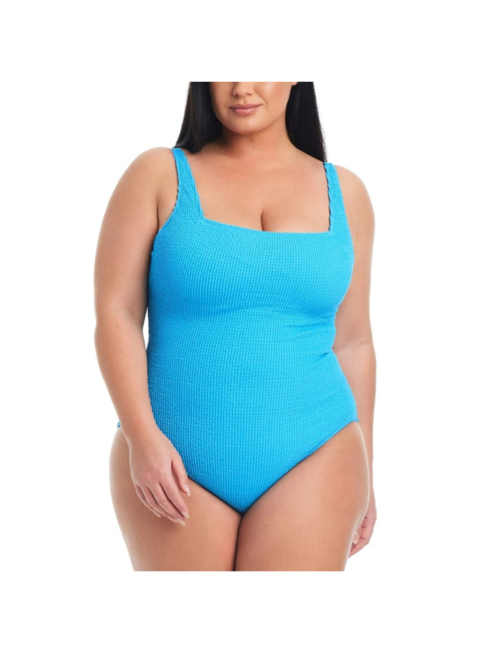 Bleu by Rod Beattie Women's 20W Blue Square-Neck One-Piece Swimsuit NWT
